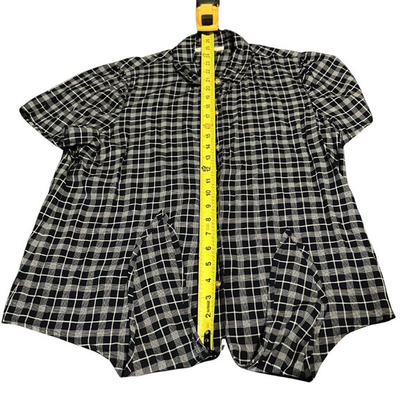 Paper Crown Plaid Button-Up Tie Front Shirt – Size L - Picture 10 of 14